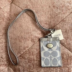 Coach ID Case/Lanyard (silver/denim)